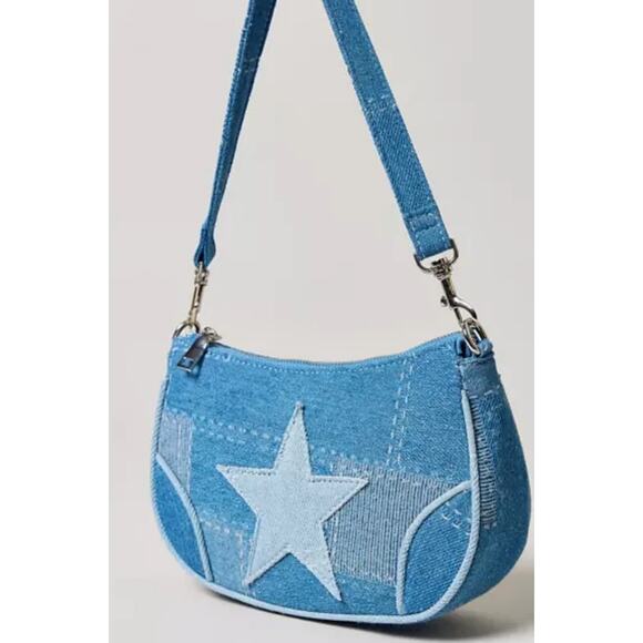 Private Label Handbags - NWT Star Denim Leather Moto Bag